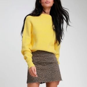 Free People Too Good Yellow Knit Pullover Sweater
